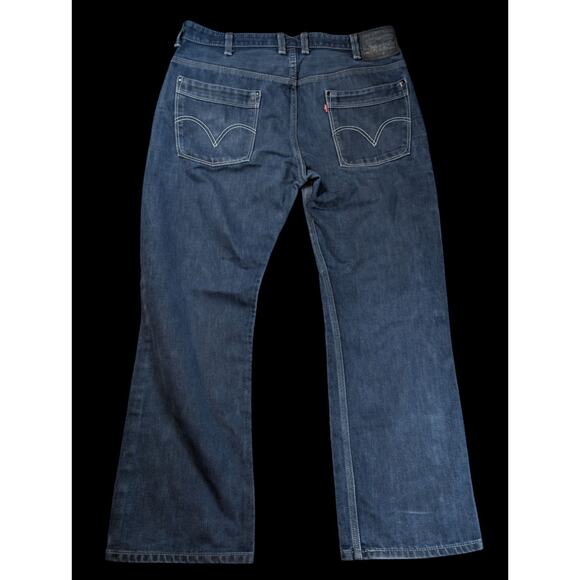 LEVI'S 569 Mens Jeans 38x31 Dark Wash Loose Straight Rare Side Zip Pocket Y2K - Picture 7 of 11